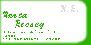 marta recsey business card